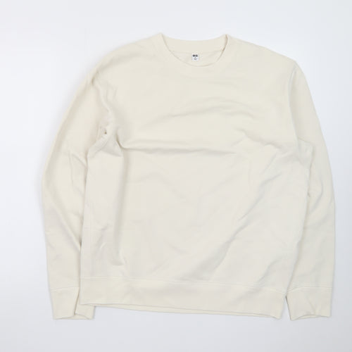 Uniqlo Women Ivory Crew Neck Pullover Sweatshirt M