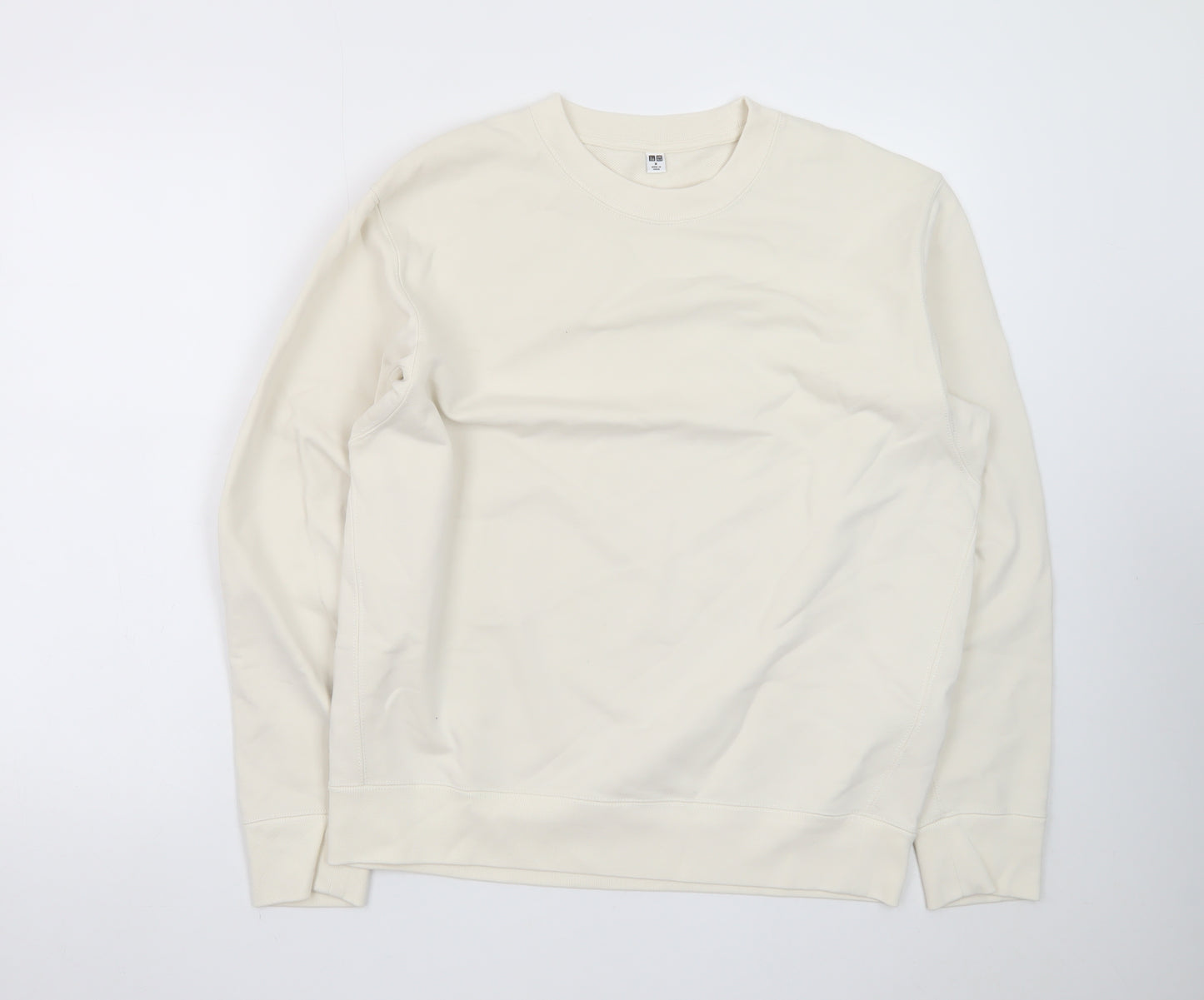 Uniqlo Women Ivory Crew Neck Pullover Sweatshirt M
