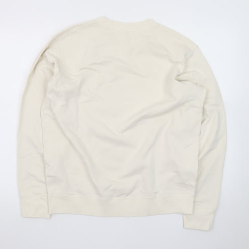 Uniqlo Women Ivory Crew Neck Pullover Sweatshirt M