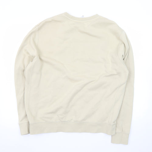 Nike Womens Beige Crew Neck Pullover Sweatshirt Size L Cotton Blend
