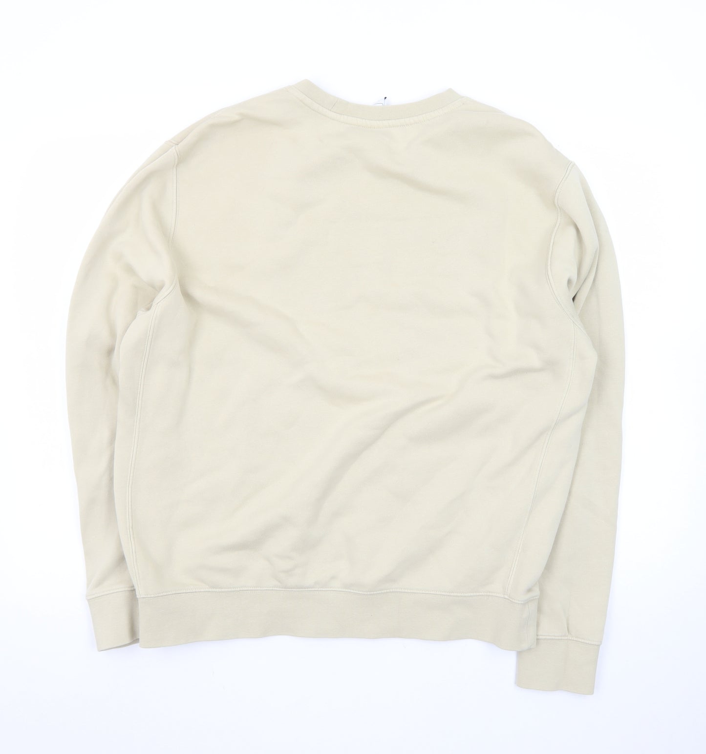Nike Womens Beige Crew Neck Pullover Sweatshirt Size L Cotton Blend