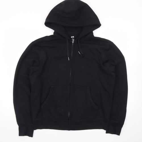 Uniqlo Men’s Black Full Zip Hoodie Size S Cotton Jersey