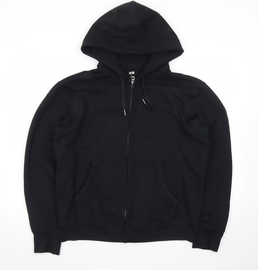 Uniqlo Men’s Black Full Zip Hoodie Size S Cotton Jersey