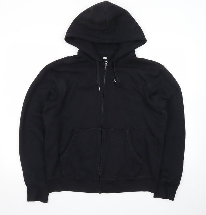 Uniqlo Men’s Black Full Zip Hoodie Size S Cotton Jersey