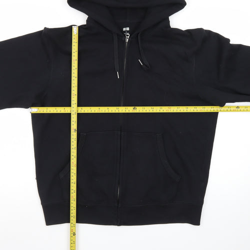 Uniqlo Men’s Black Full Zip Hoodie Size S Cotton Jersey