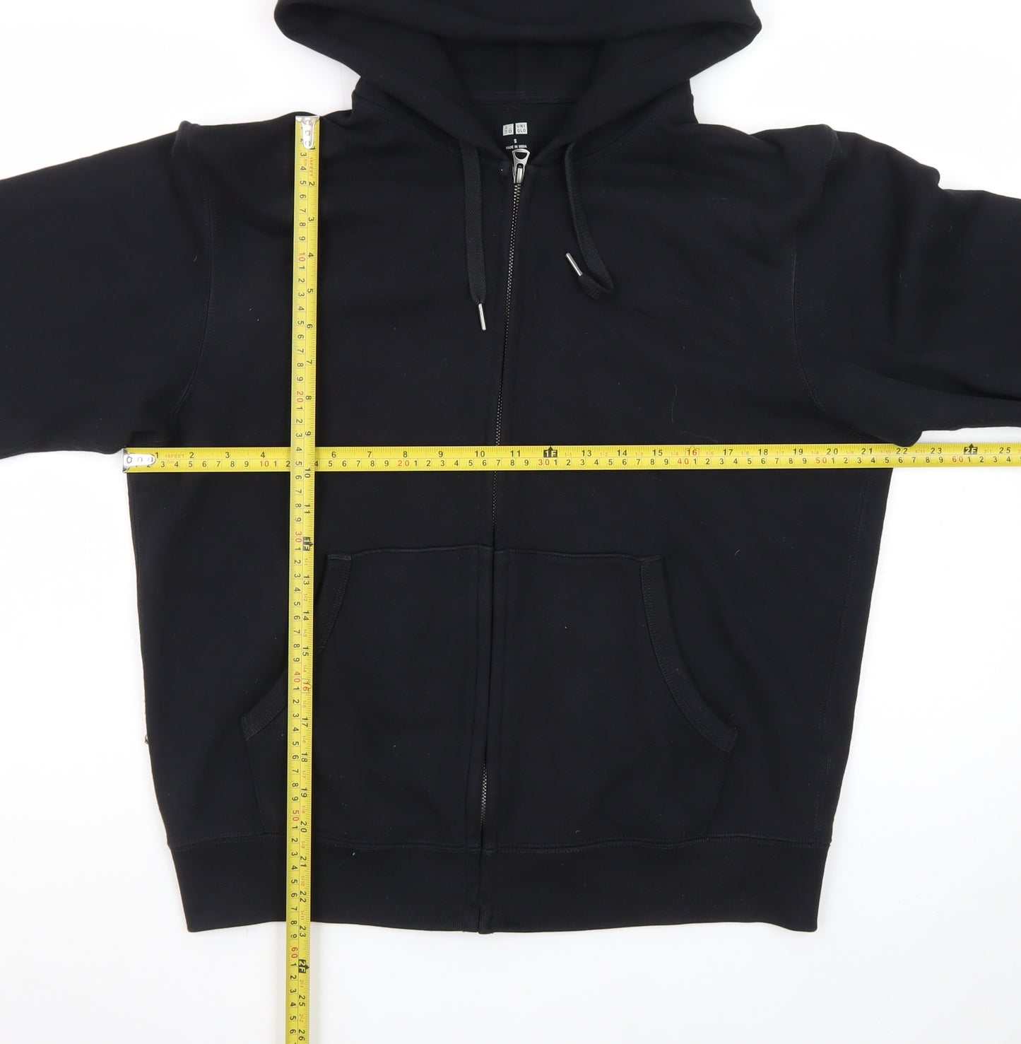 Uniqlo Men’s Black Full Zip Hoodie Size S Cotton Jersey