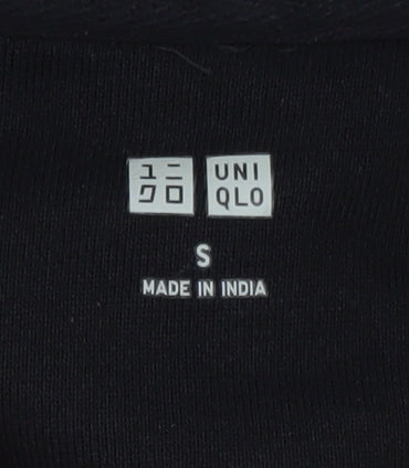 Uniqlo Men’s Black Full Zip Hoodie Size S Cotton Jersey