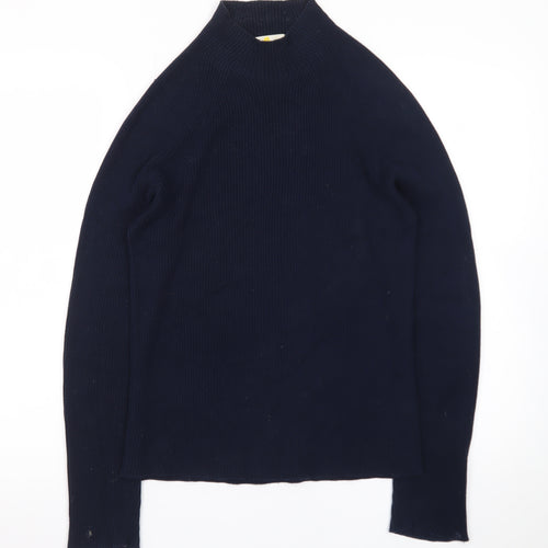 Bran Womens Black Cotton Mock Neck Long Sleeve Jumper UK 14