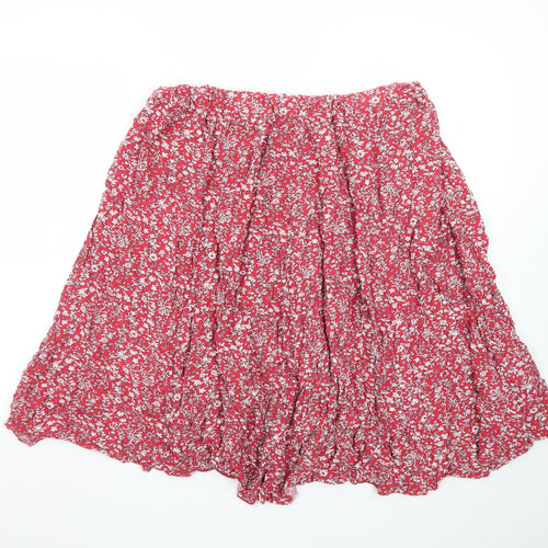 Roman Womens Red Floral A-Line Knee Length Skirt Size 18