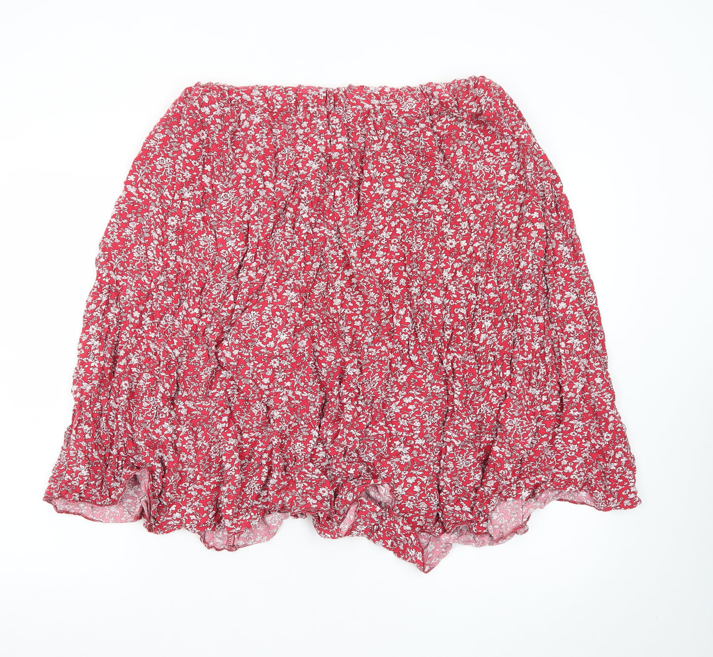 Roman Womens Red Floral A-Line Knee Length Skirt Size 18