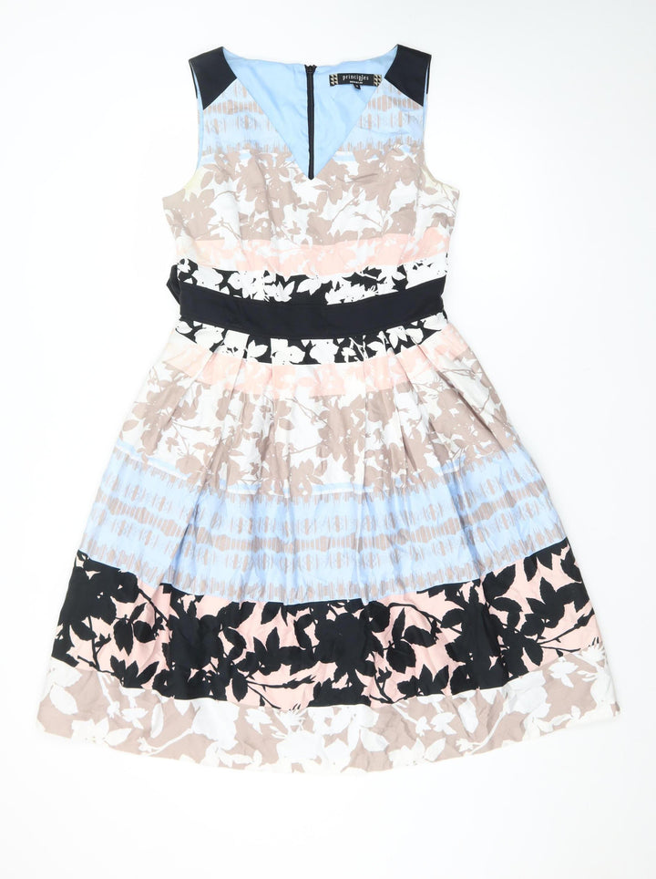 Principles by Ben de Lisi Womens Multicoloured Fit & Flare Dress Size 10