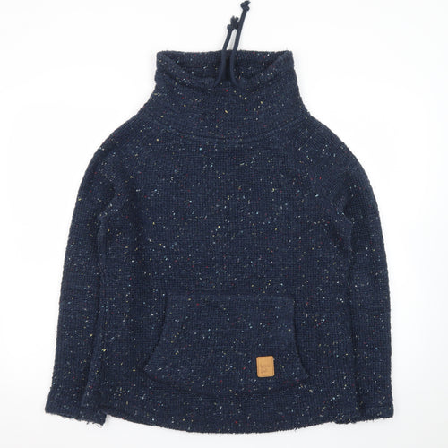 Weird Fish Women's Navy Blue Size 10 Cowl Neck Pullover Sweatshirt