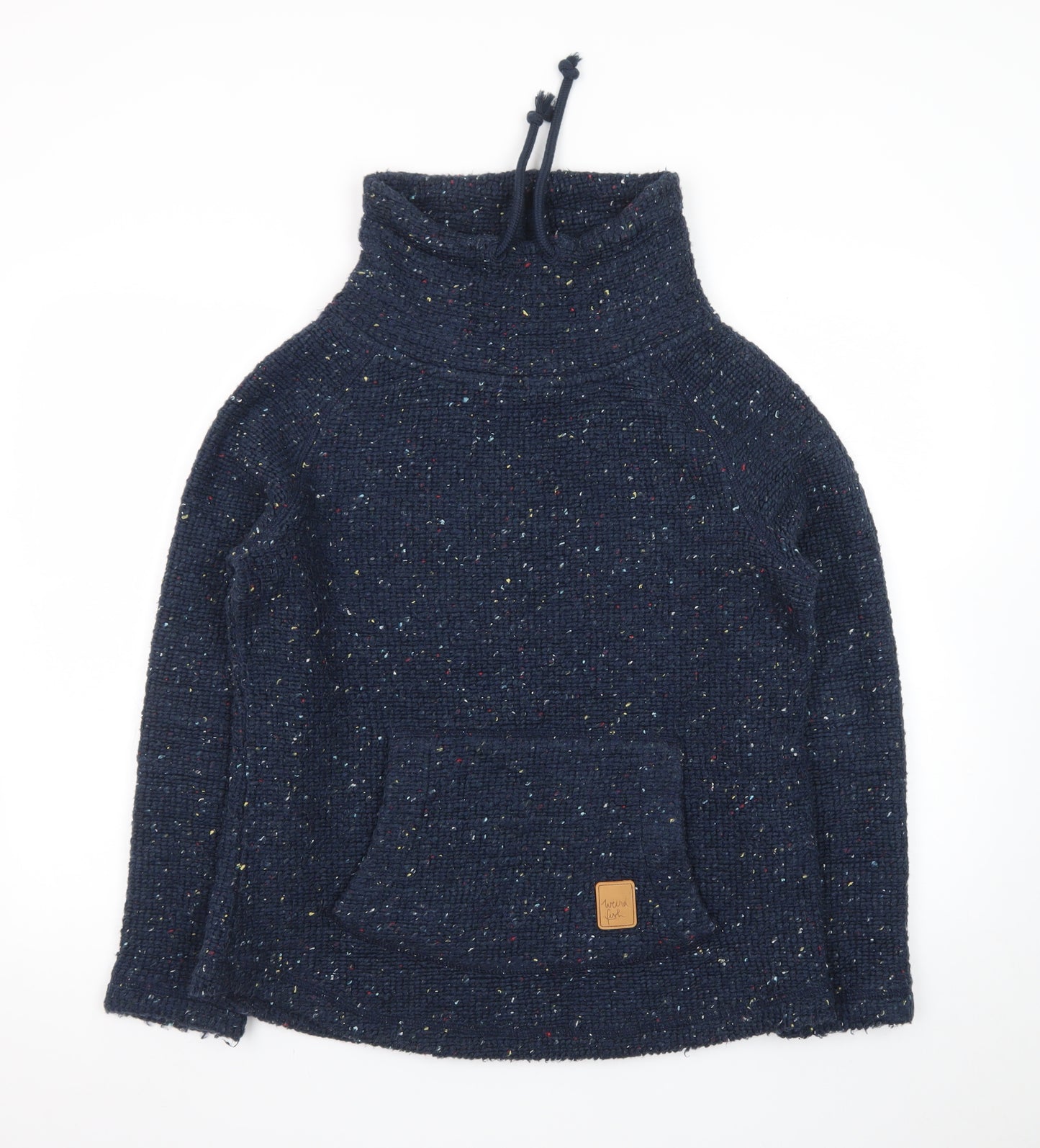 Weird Fish Women's Navy Blue Size 10 Cowl Neck Pullover Sweatshirt