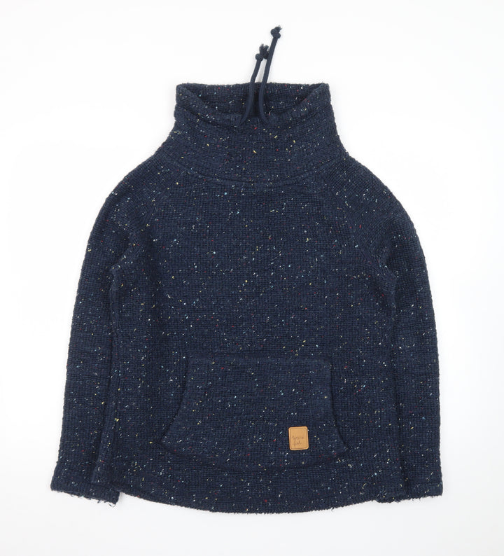 Weird Fish Women's Navy Blue Size 10 Cowl Neck Pullover Sweatshirt