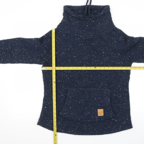 Weird Fish Women's Navy Blue Size 10 Cowl Neck Pullover Sweatshirt