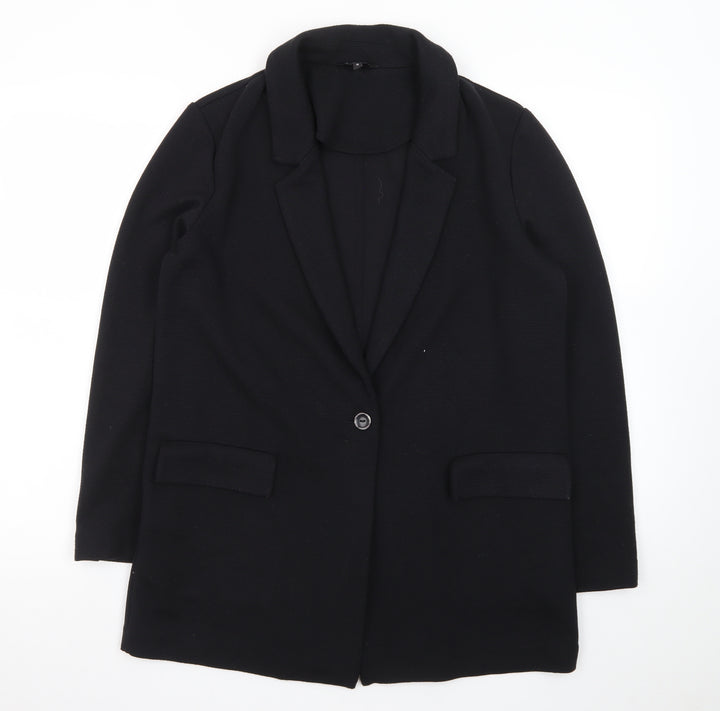 Next Women Black Size 10 Blazer Jacket Single-Breasted Classic