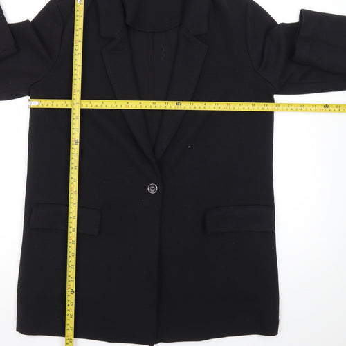 Next Women Black Size 10 Blazer Jacket Single-Breasted Classic
