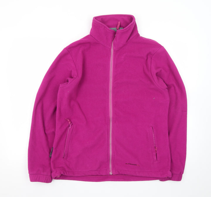 Mountain Life Womens Pink Fleece Full Zip Hoodie Jacket Size 14