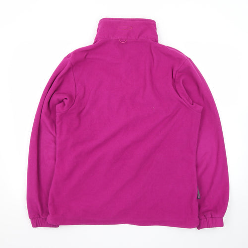 Mountain Life Womens Pink Fleece Full Zip Hoodie Jacket Size 14