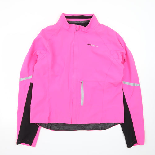 Piu Miglia Women's Pink Windbreaker Jacket Size 18 Reflective Water Resistant