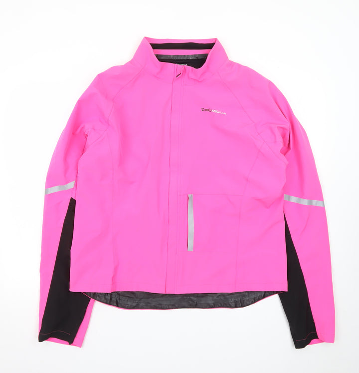 Piu Miglia Women's Pink Windbreaker Jacket Size 18 Reflective Water Resistant