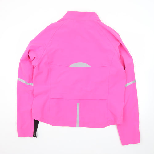 Piu Miglia Women's Pink Windbreaker Jacket Size 18 Reflective Water Resistant