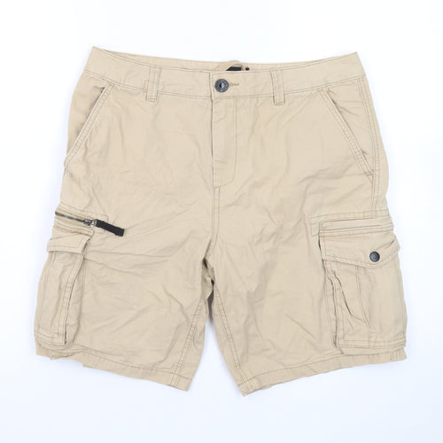 River Island Mens Beige Cargo Shorts Size 32 Regular Fit