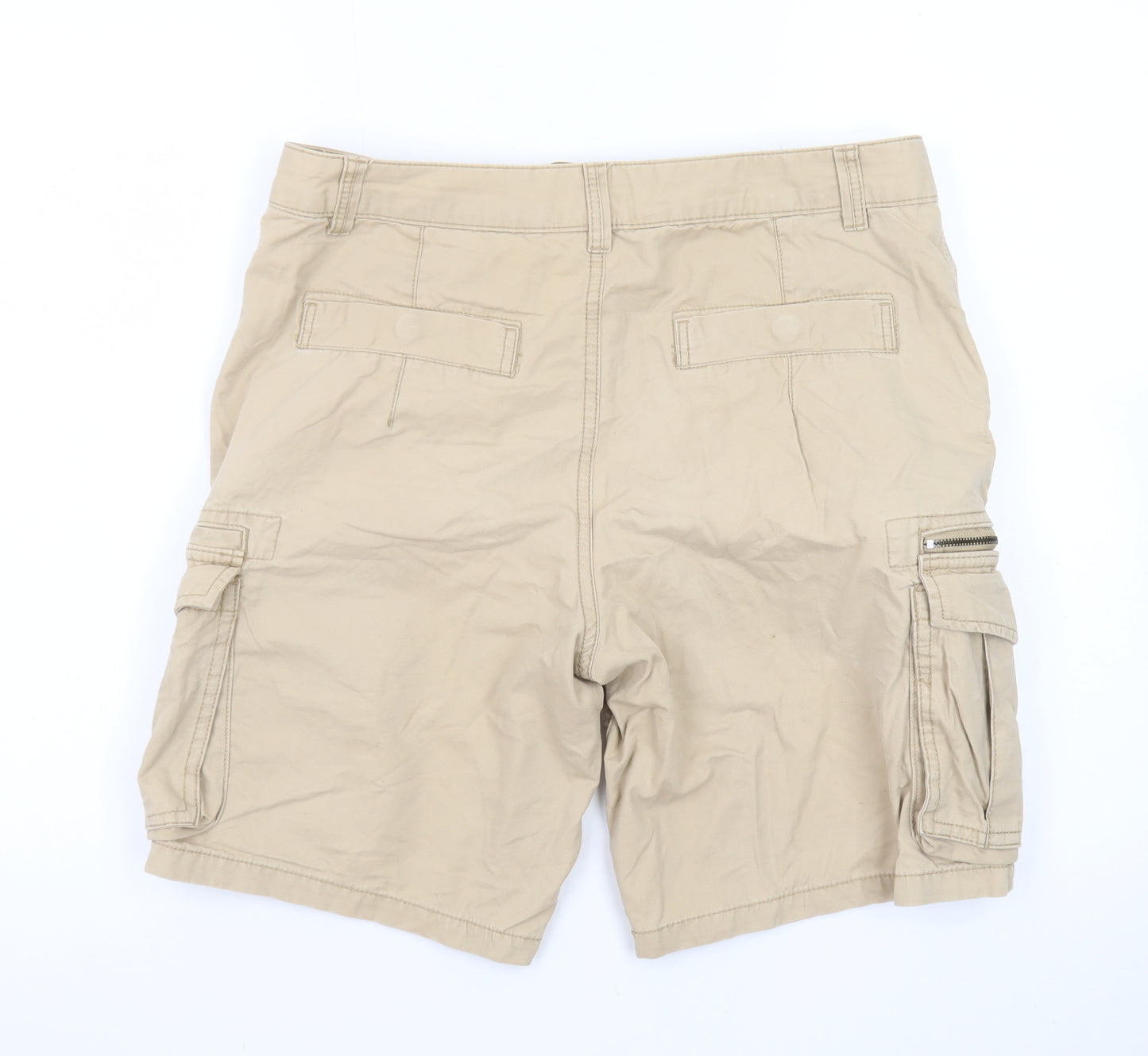 River Island Mens Beige Cargo Shorts Size 32 Regular Fit