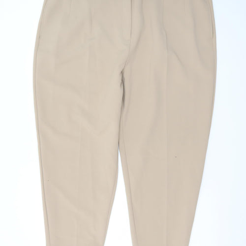 Marks and Spencer Women Beige Size 24 Regular Twill Trousers