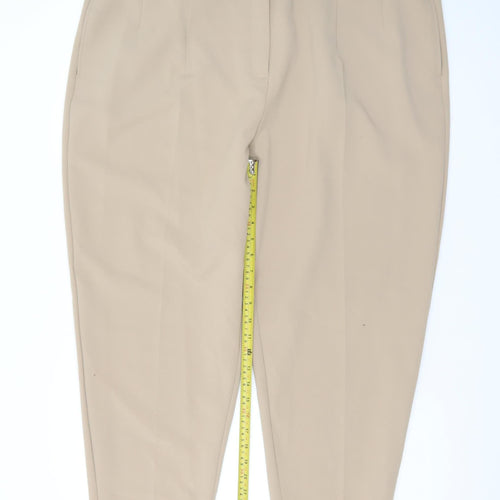 Marks and Spencer Women Beige Size 24 Regular Twill Trousers
