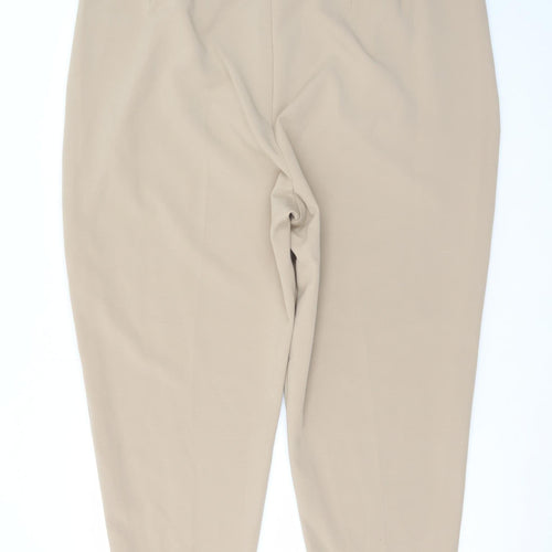 Marks and Spencer Women Beige Size 24 Regular Twill Trousers