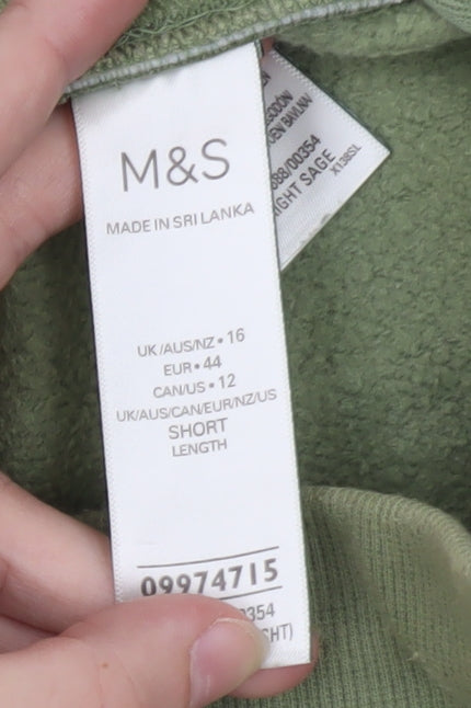 Marks and Spencer Women’s Green Relaxed Wide-Leg Sweatpants Size 16