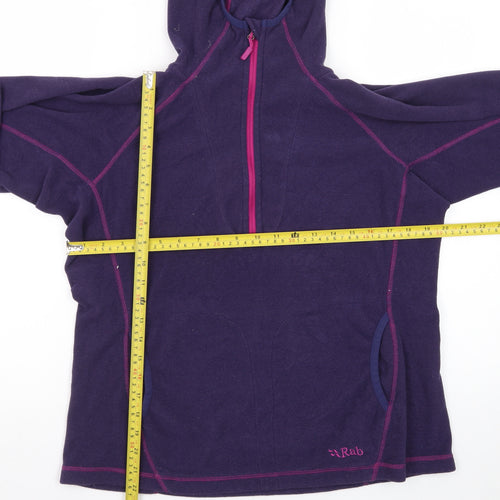 Rab Women's Purple 1/2 Zip Hooded Pullover Fleece UK 14