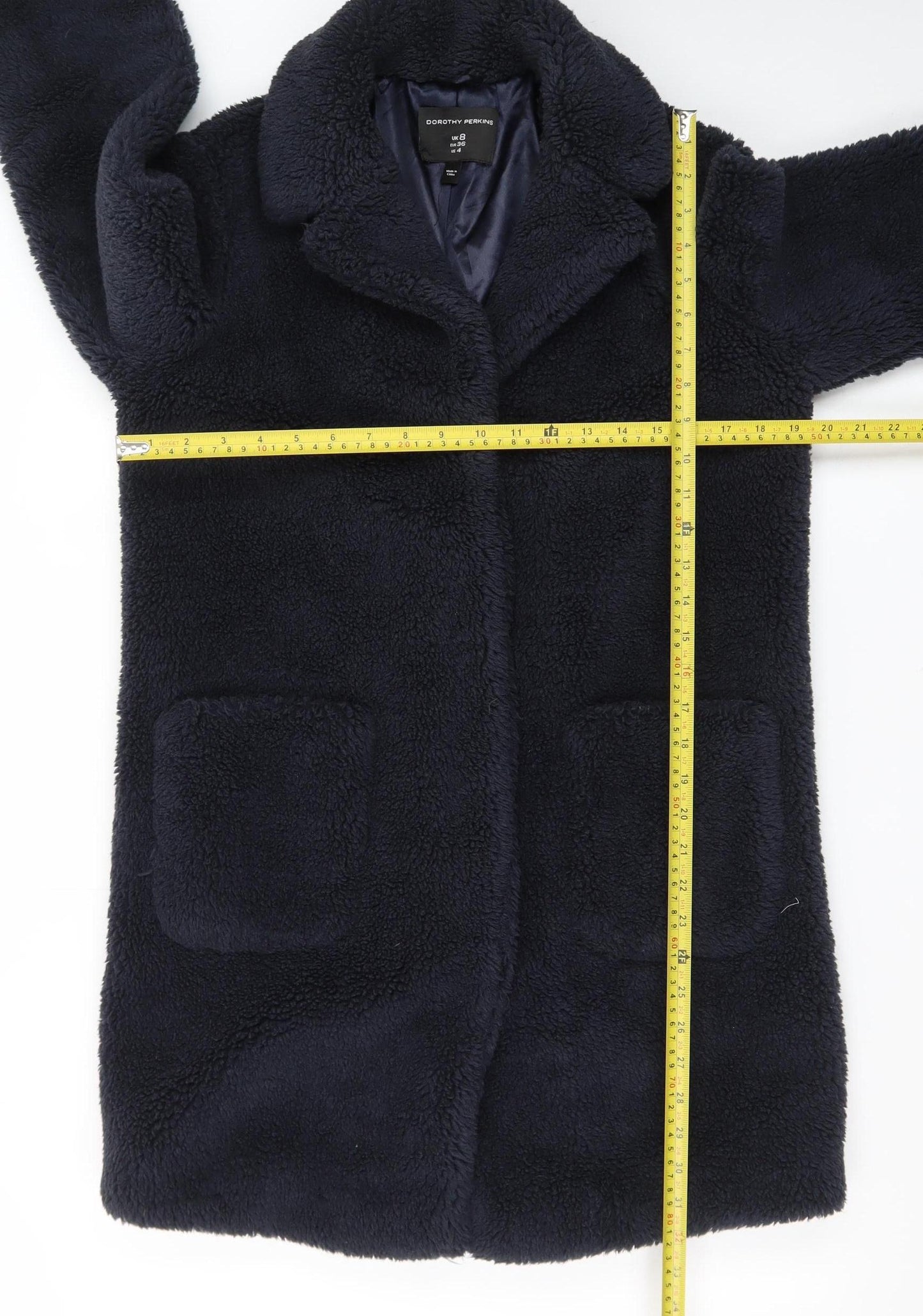 Dorothy Perkins Women's Blue Fleece Mid-Length Coat Size 8