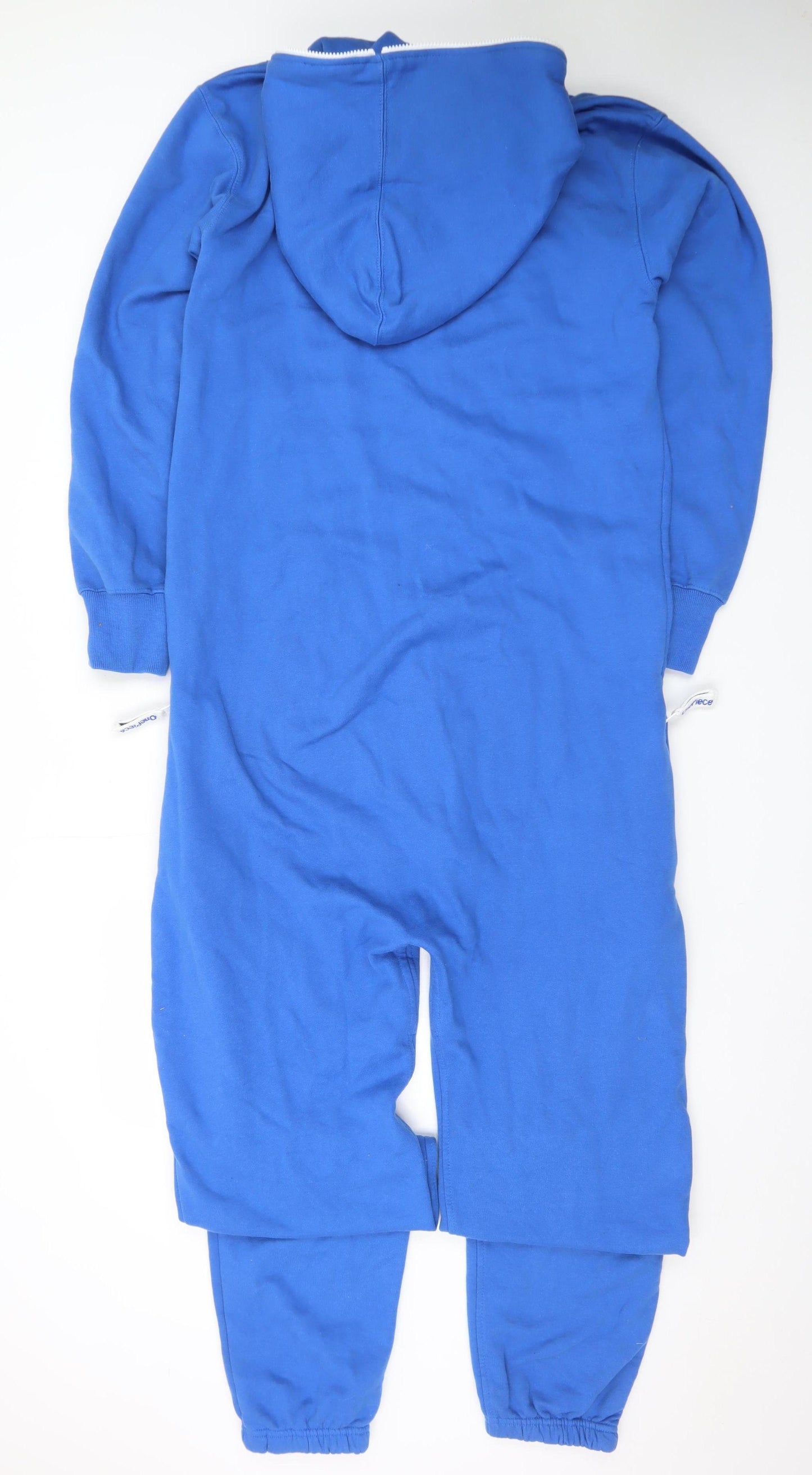OnePiece Blue Hooded Fleece Zip One Piece Jumpsuit Men's M