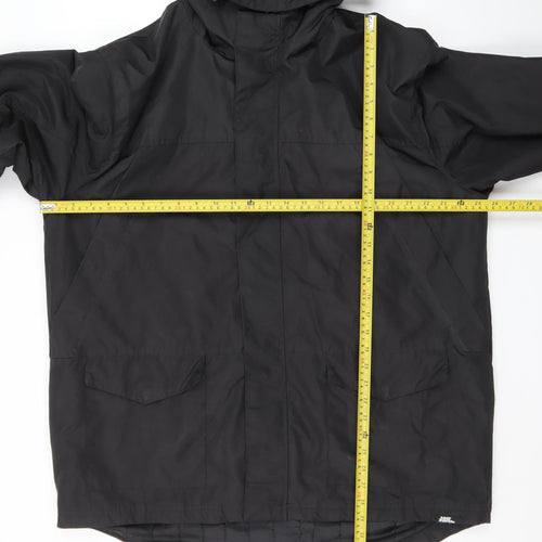 No Fear Men's Black 3XL Hooded Waterproof Parka Jacket