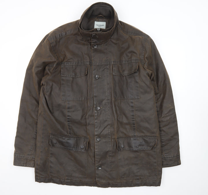 Greenwoods Men’s Brown Waxed Cotton Outdoor Jacket L