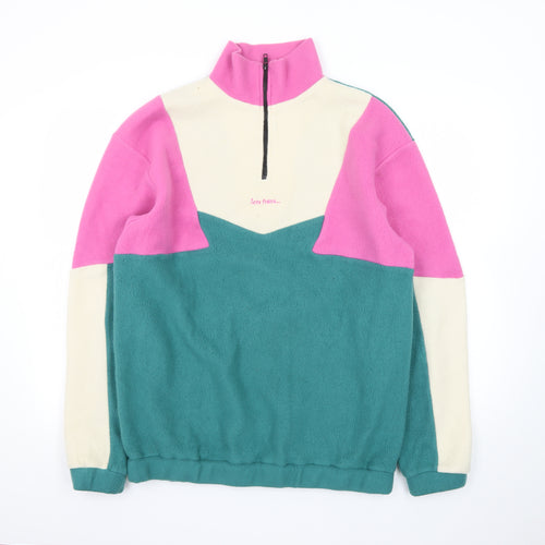 Urban Outfitters Womens Multicoloured Fleece 1/4 Zip Sweatshirt M