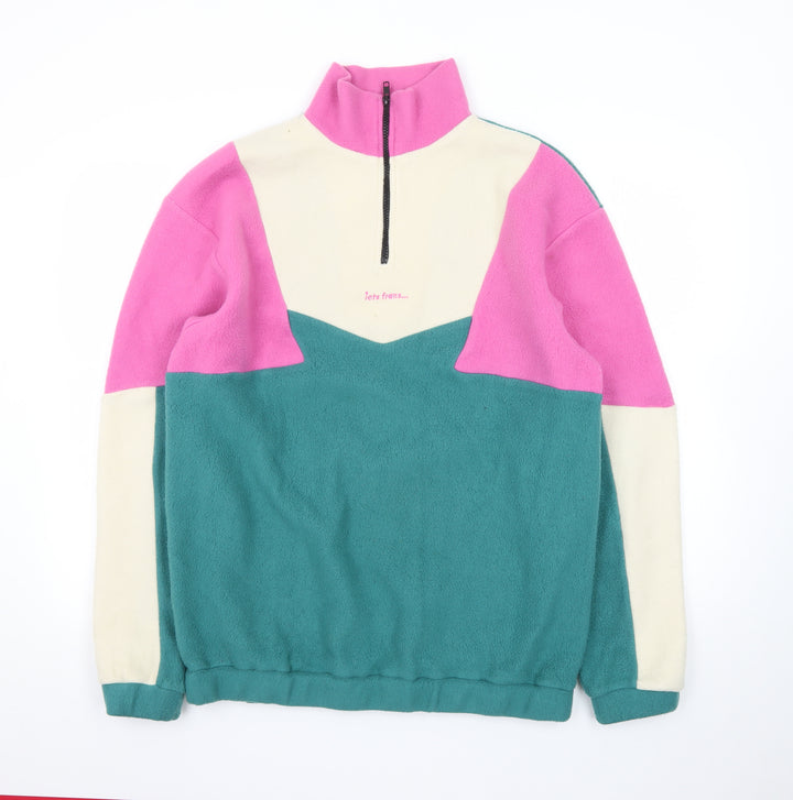 Urban Outfitters Womens Multicoloured Fleece 1/4 Zip Sweatshirt M