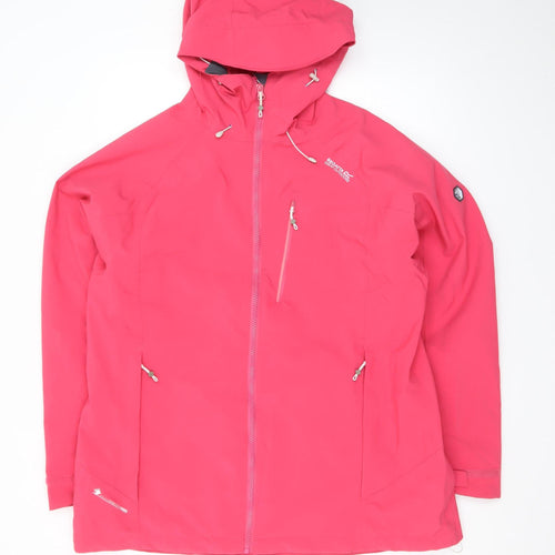Regatta Great Outdoors Women's Pink Hooded Waterproof Jacket UK 18