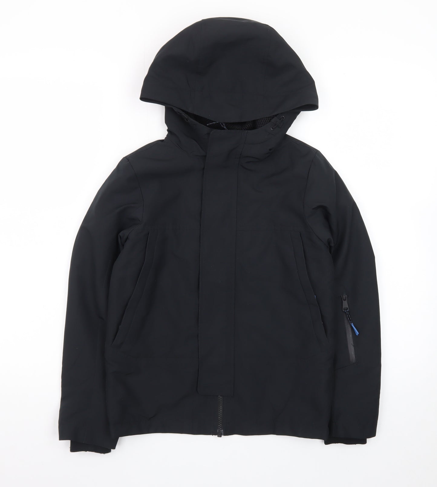 Marks and Spencer Boys Black Waterproof Hooded Parka Coat 7-8 Years