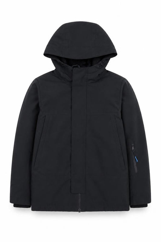 Marks and Spencer Boys Black Waterproof Hooded Parka Coat 7-8 Years