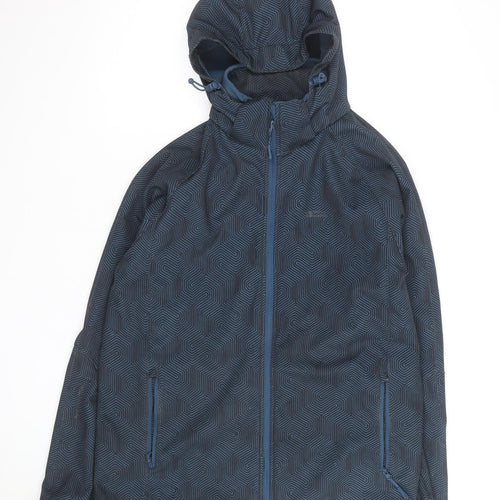 Mountain Warehouse Men's Blue Softshell Hooded Jacket Size L Outdoor