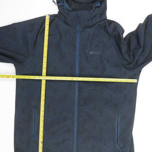 Mountain Warehouse Men's Blue Softshell Hooded Jacket Size L Outdoor