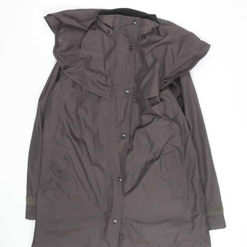Rydale Women Brown Waterproof Long Rain Coat Size 18