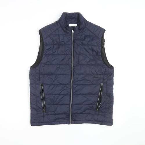Zara Men's Blue Puffer Quilted Waistcoat Size M Regular Fit
