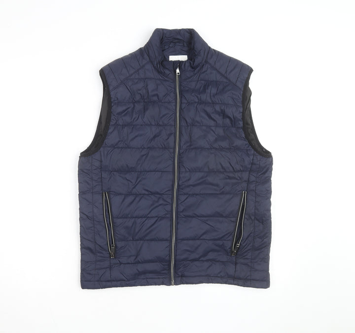 Zara Men's Blue Puffer Quilted Waistcoat Size M Regular Fit