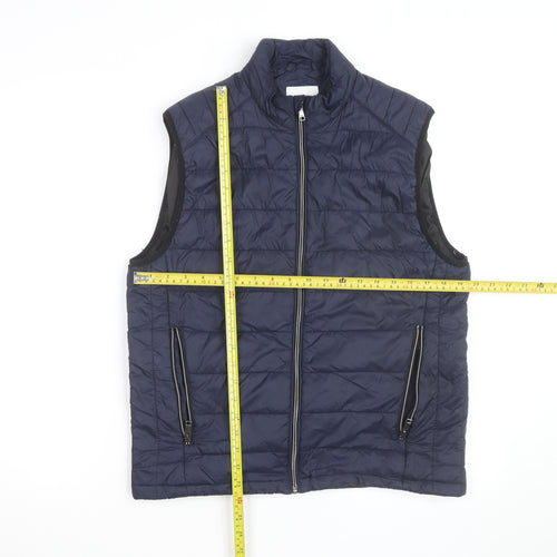 Zara Men's Blue Puffer Quilted Waistcoat Size M Regular Fit