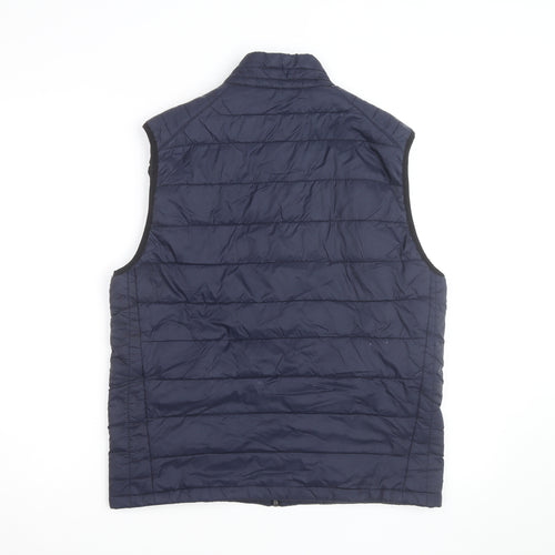 Zara Men's Blue Puffer Quilted Waistcoat Size M Regular Fit