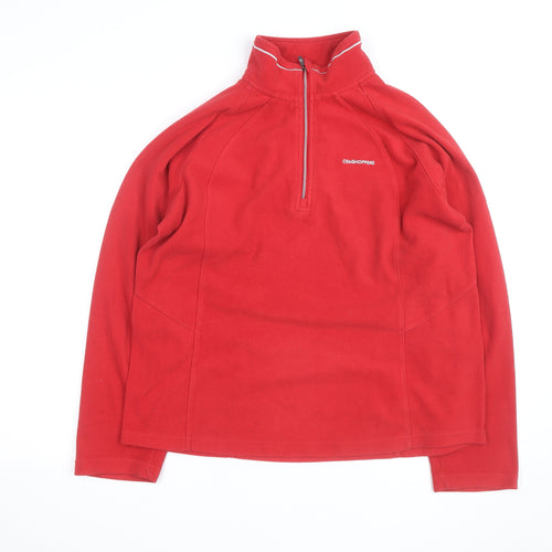 Craghoppers Women's Red Fleece Pullover Sweatshirt UK 18 1/2 Zip Outdoor